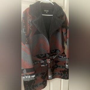 Idyllwind Women’s Large Outlaw Aztec Sherpa Lined Blanket Coat